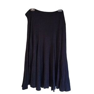 Coldwater Creek Navy Midi Skirt Womens 1X Stretch Flowy Flare A-Line Plus 18